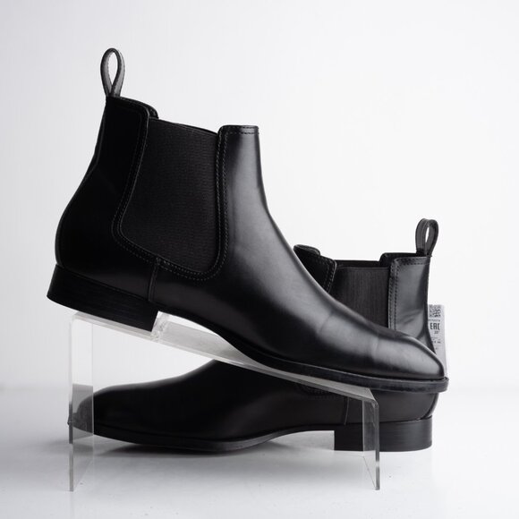 Zara Mens Faux Leather Stretch Ankle Boots Chelsea Black Sz US 12 EU 45 NWT main image 7